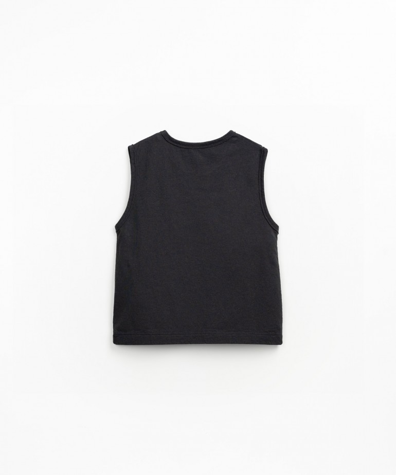 T-shirt senza maniche con miscela di fibre riciclate e fibre organiche