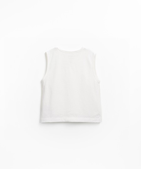 T-shirt senza maniche con miscela di fibre riciclate e fibre organiche