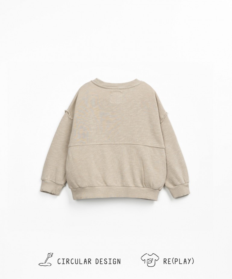 Felpa con miscela di fibre naturali e filato Re(Play)