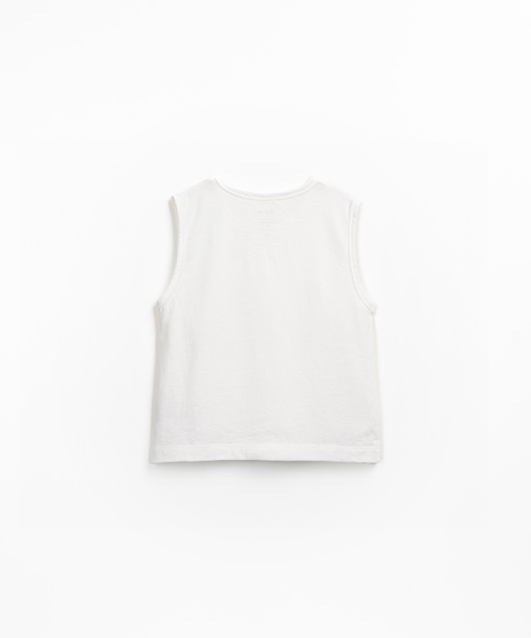 T-shirt senza maniche con miscela di fibre riciclate e fibre organiche