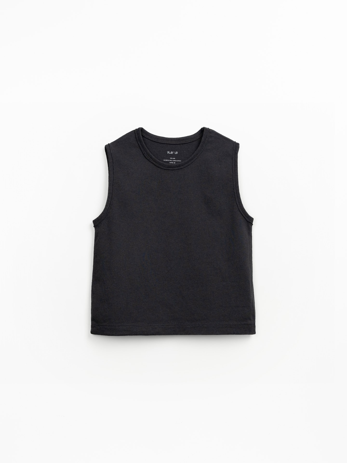 T-shirt senza maniche con miscela di fibre riciclate e fibre organiche