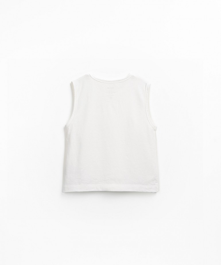 T-shirt senza maniche con miscela di fibre riciclate e fibre organiche