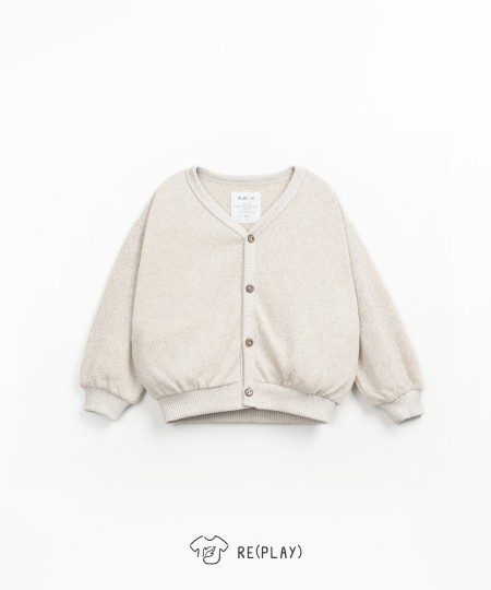 Casaco de malha com botões de coco