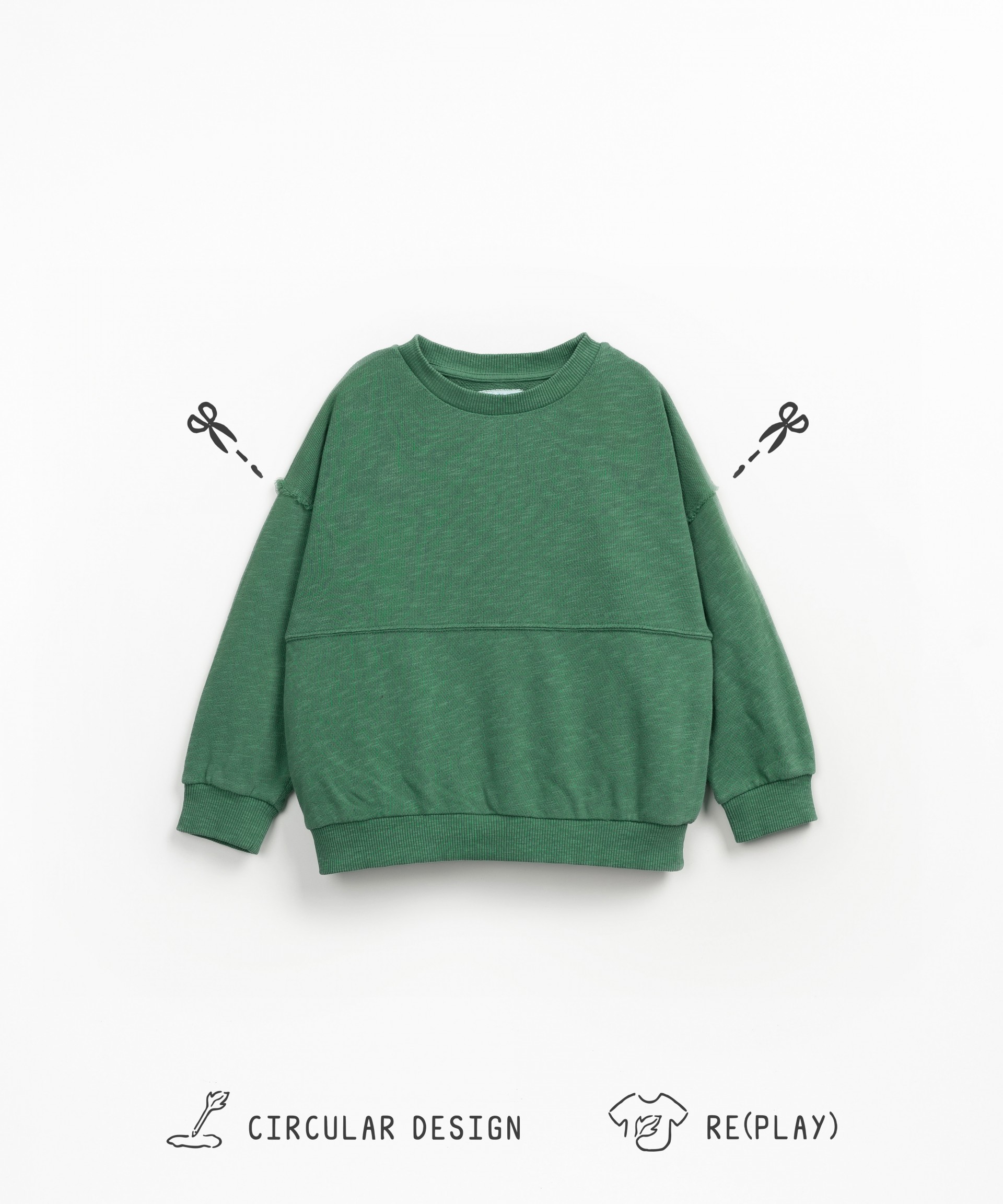Sweatshirt with raw-cut details