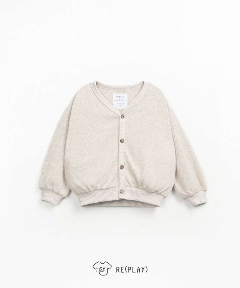 Jacket in a blend of cotton and recycled fibers with puffed sleeves