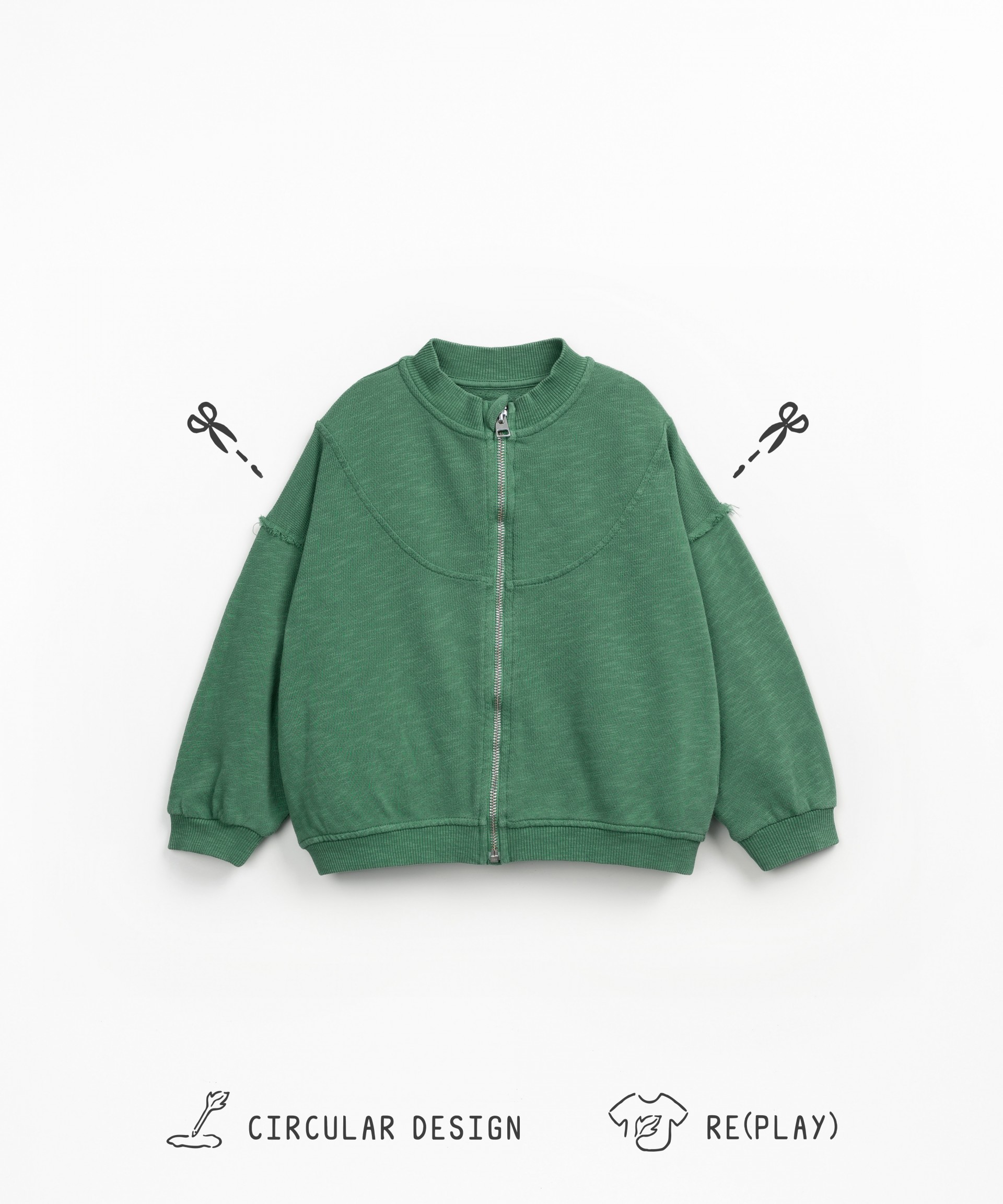 Knitted jacket with raw-cut details
