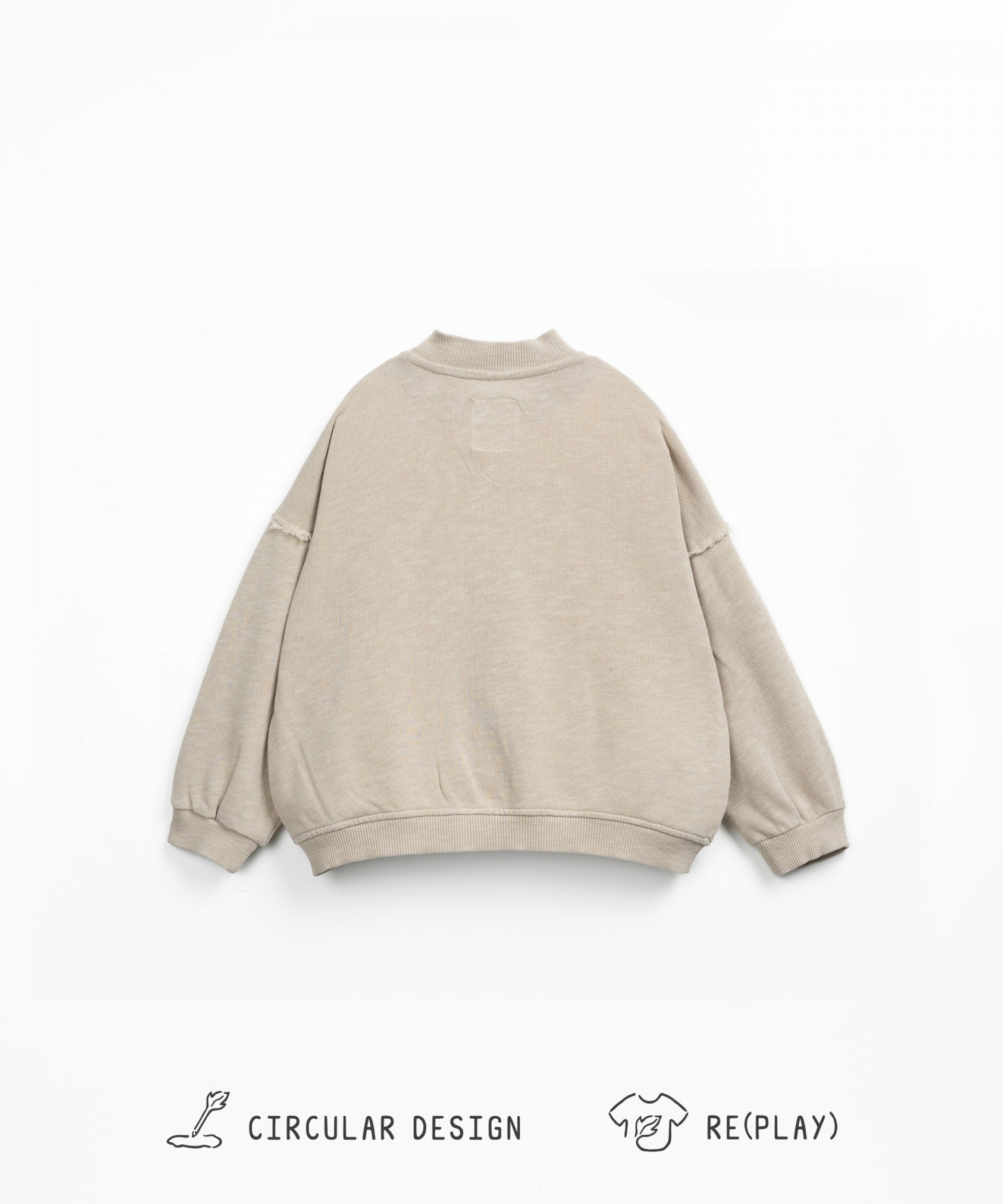 Knit jacket with raw-cut details