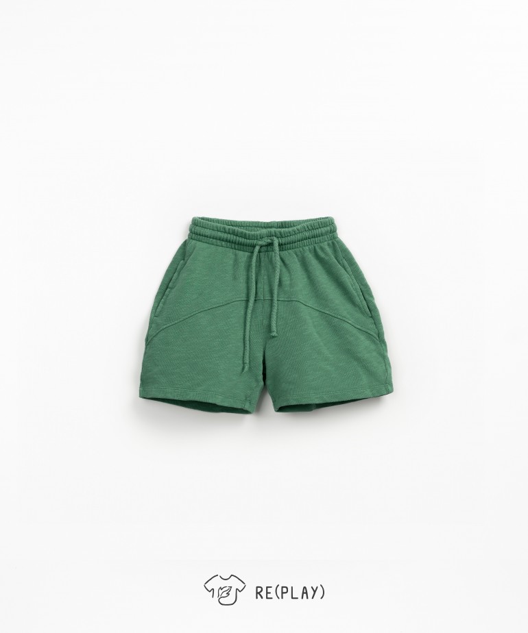 Organic cotton fleece shorts with adjustable waist