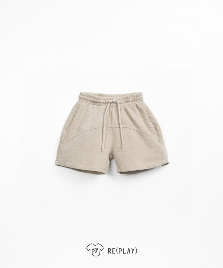 Organic cotton fleece shorts with adjustable waist