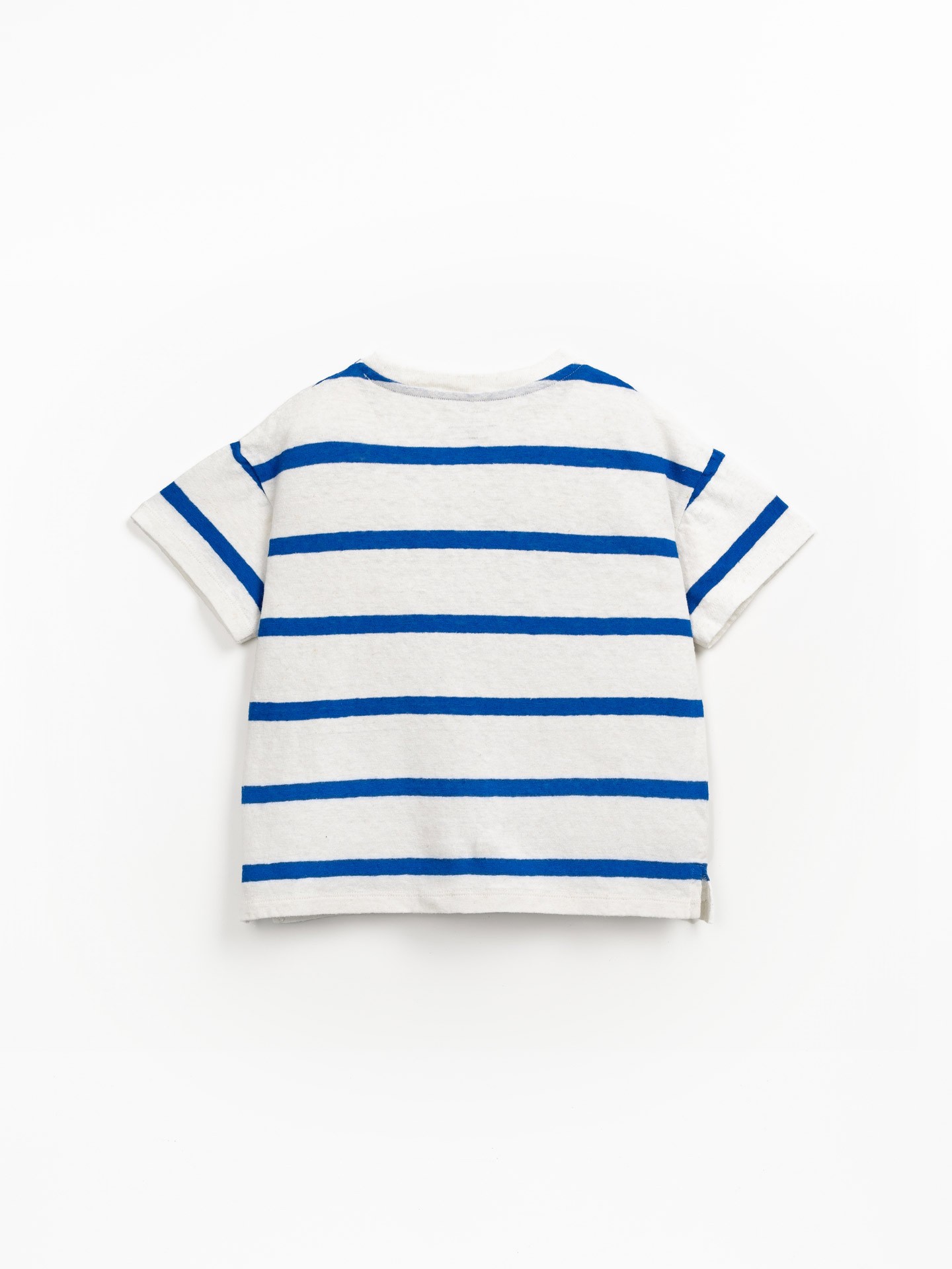 T-shirt a righe in misto cotone biologico e lino