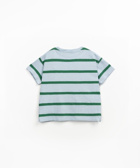 T-shirt à rayures en mélange de coton biologique et de lin