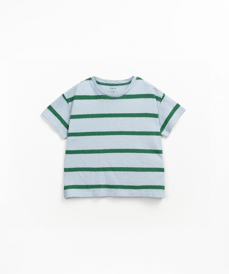 Striped t-shirt in organic cotton and linen