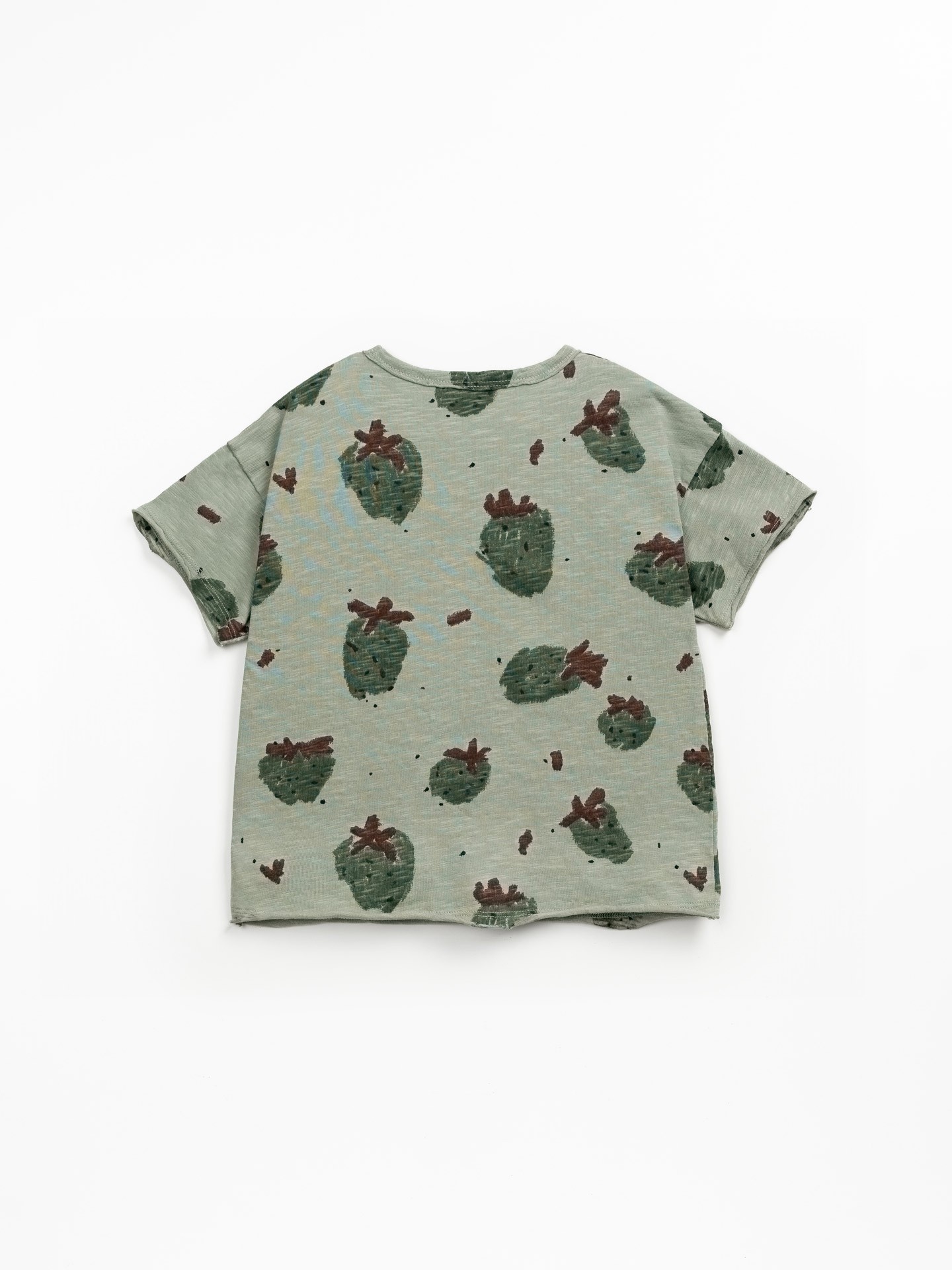 Camiseta de algodón orgánico con estampado de fresas