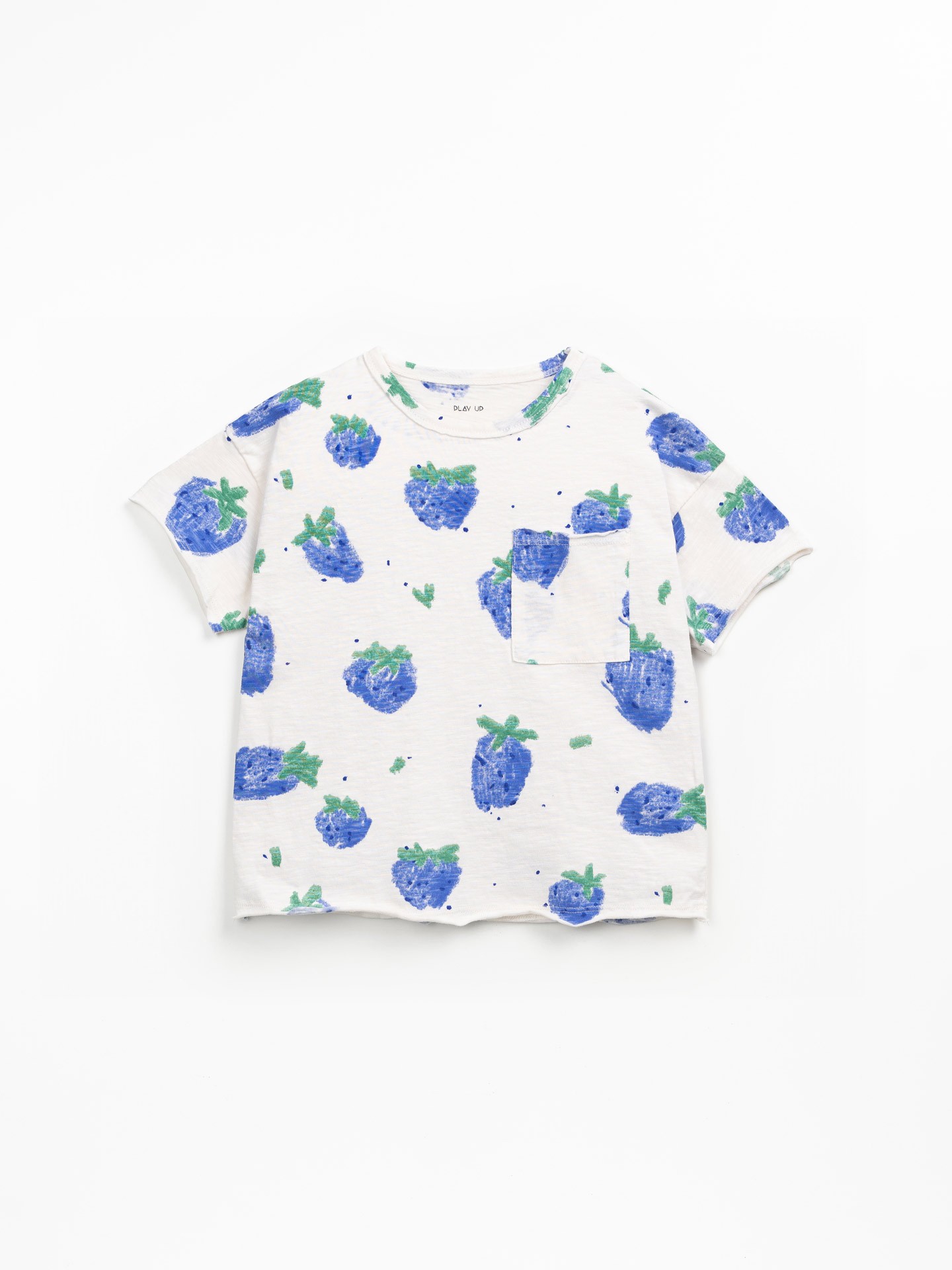 T-shirt en coton biologique avec imprimé de fraises