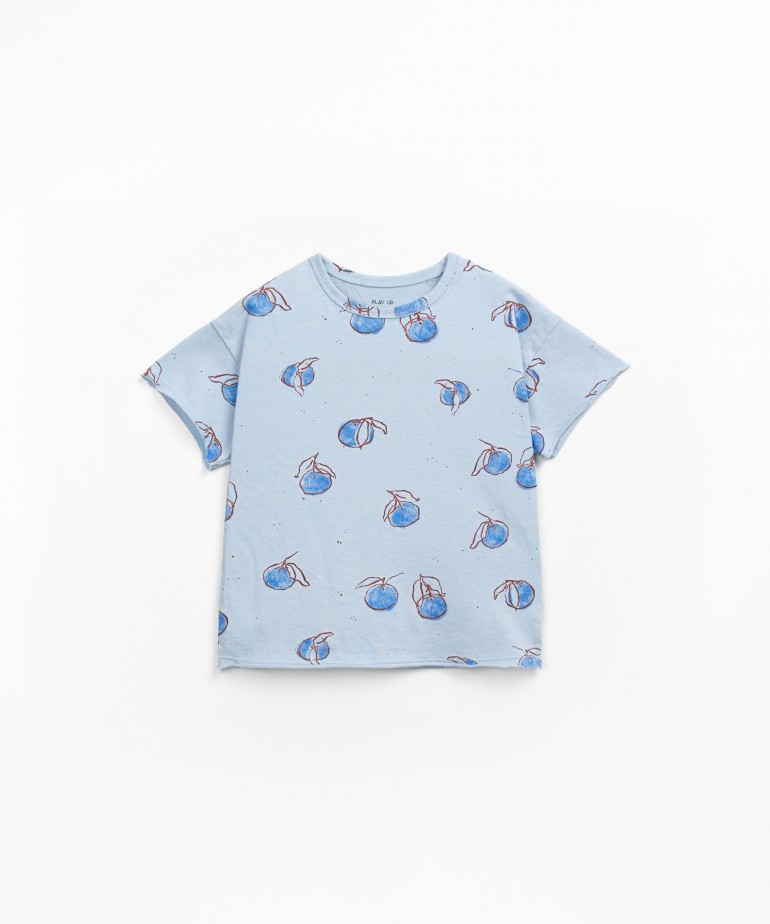 T-shirt en mlange de coton biologique et coton recycl avec imprim