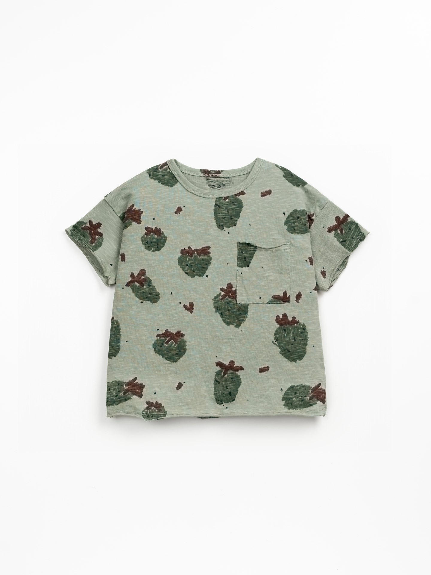 Camiseta de algodón orgánico con estampado de fresas