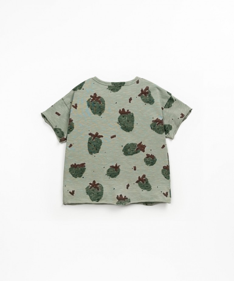 T-shirt in cotone biologico con stampa di fragole