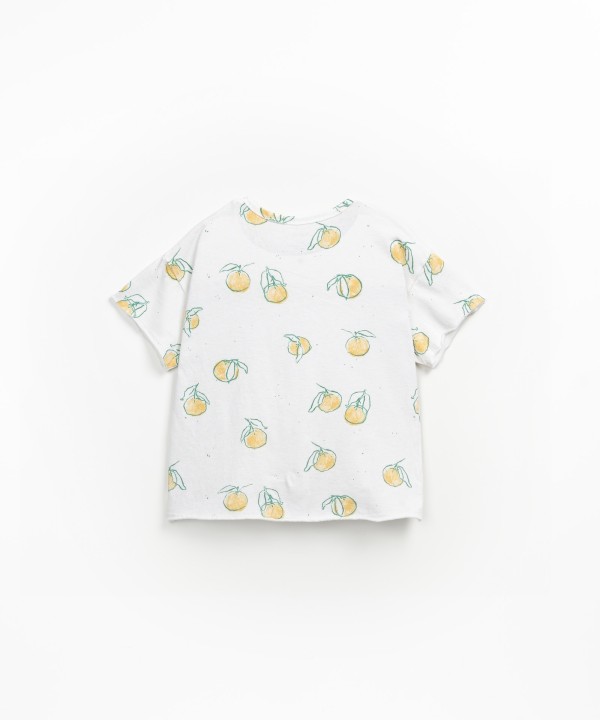 Camiseta mezcla de algodón orgánico y algodón reciclado con estampado