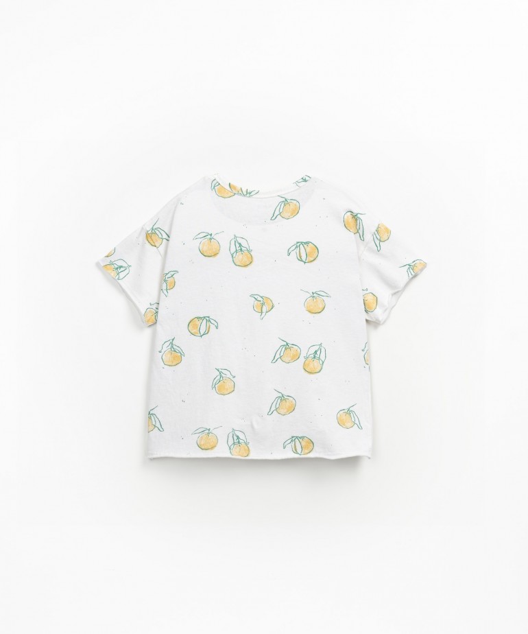 T-shirt mistura de algodo orgnico e algodo reciclado com estampado