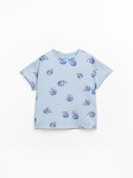 Camiseta mezcla de algodón orgánico y algodón reciclado con estampado Camiseta mezcla de algodón orgánico y algodón reciclado con estampado