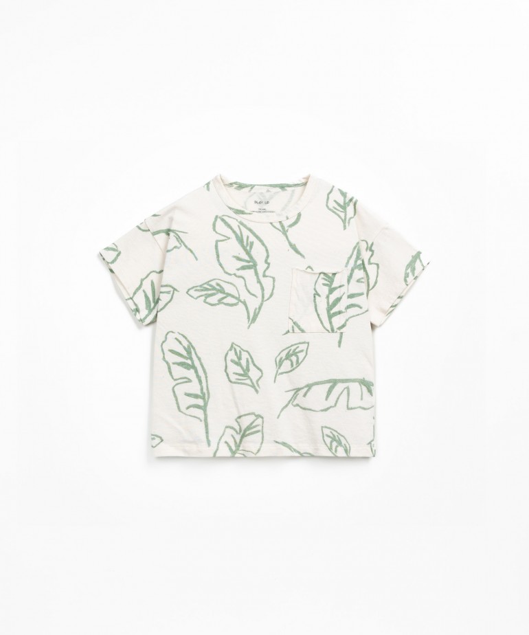 T-shirt avec imprim de feuilles