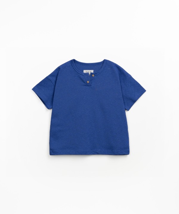 Short-sleeved t-shirt with linen