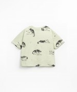 Organic cotton t-shirt with chameleon print