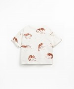 Organic cotton T-shirt with chameleon print