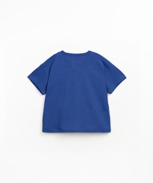Short-sleeved t-shirt with linen