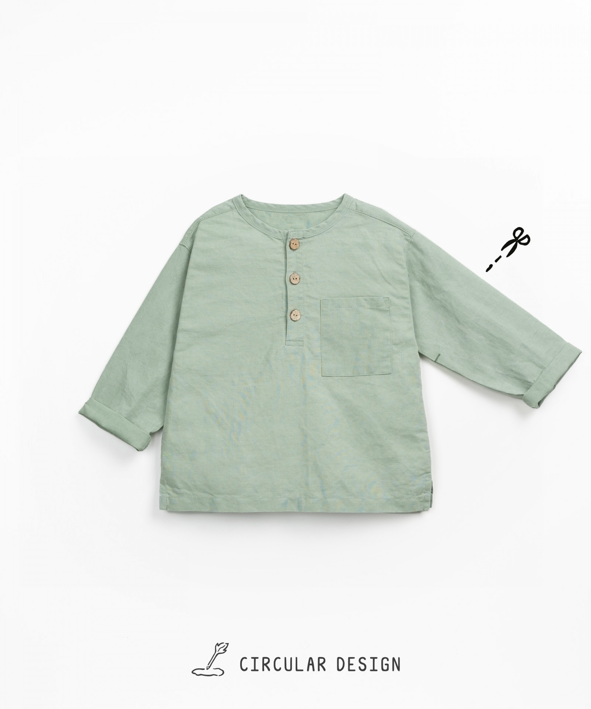 Camisa de tejido en lino y algodn orgnico