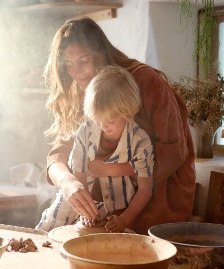 Camisa de tela con estampado de rayas