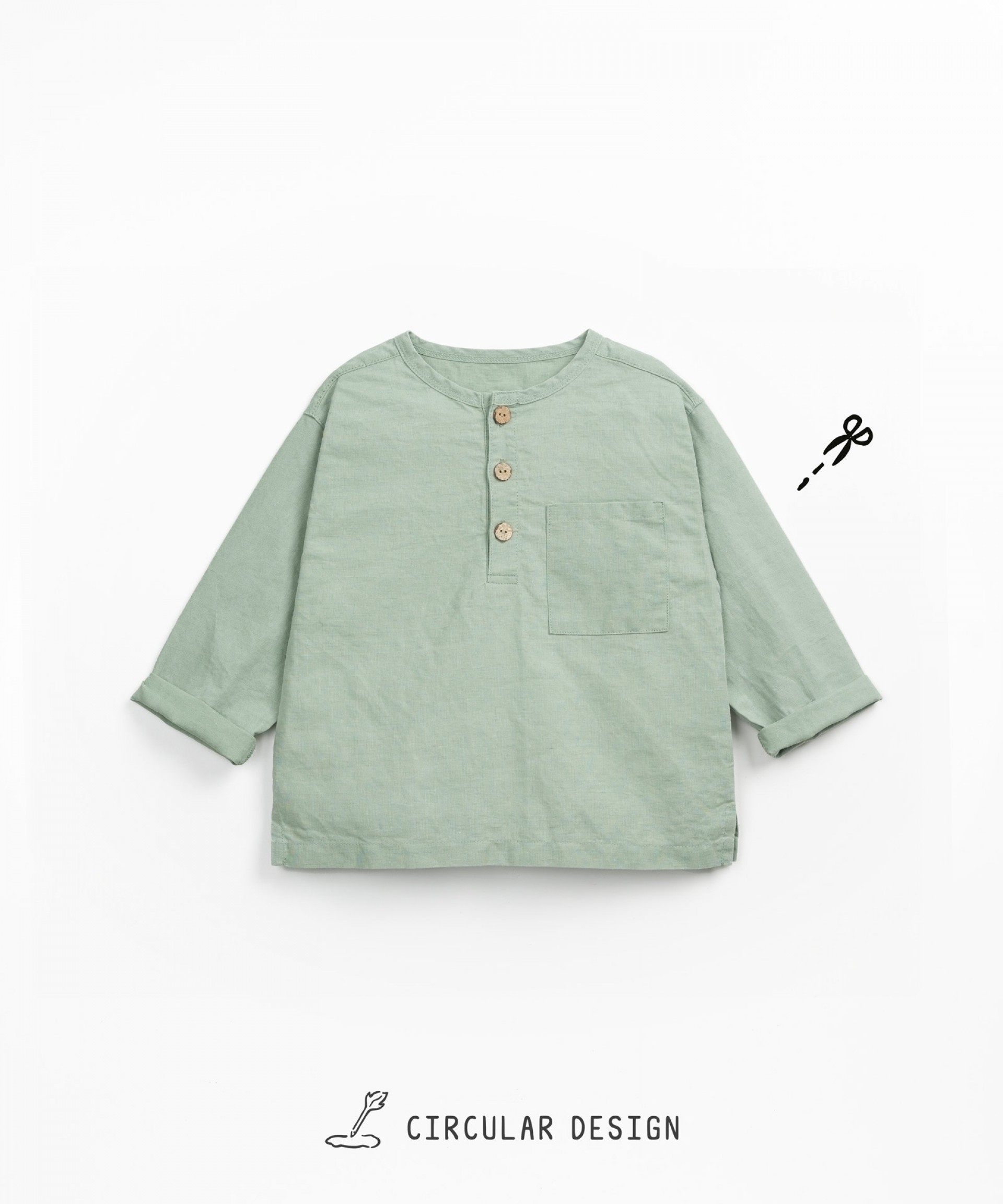 Camisa de tejido en lino y algodn orgnico