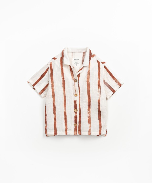 Fabric shirt with striped print