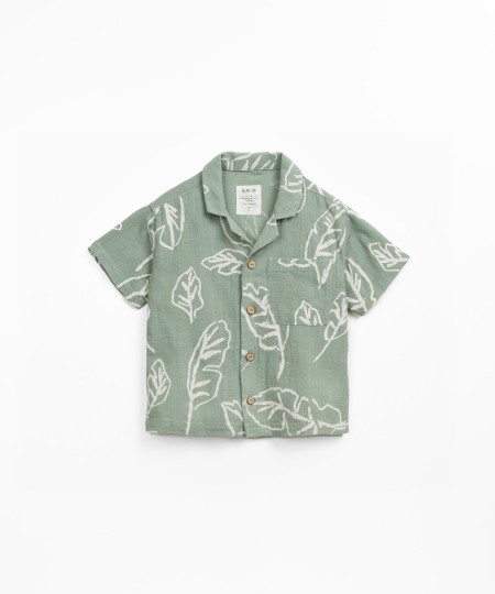 Camicia in tessuto di cotone biologico con stampa