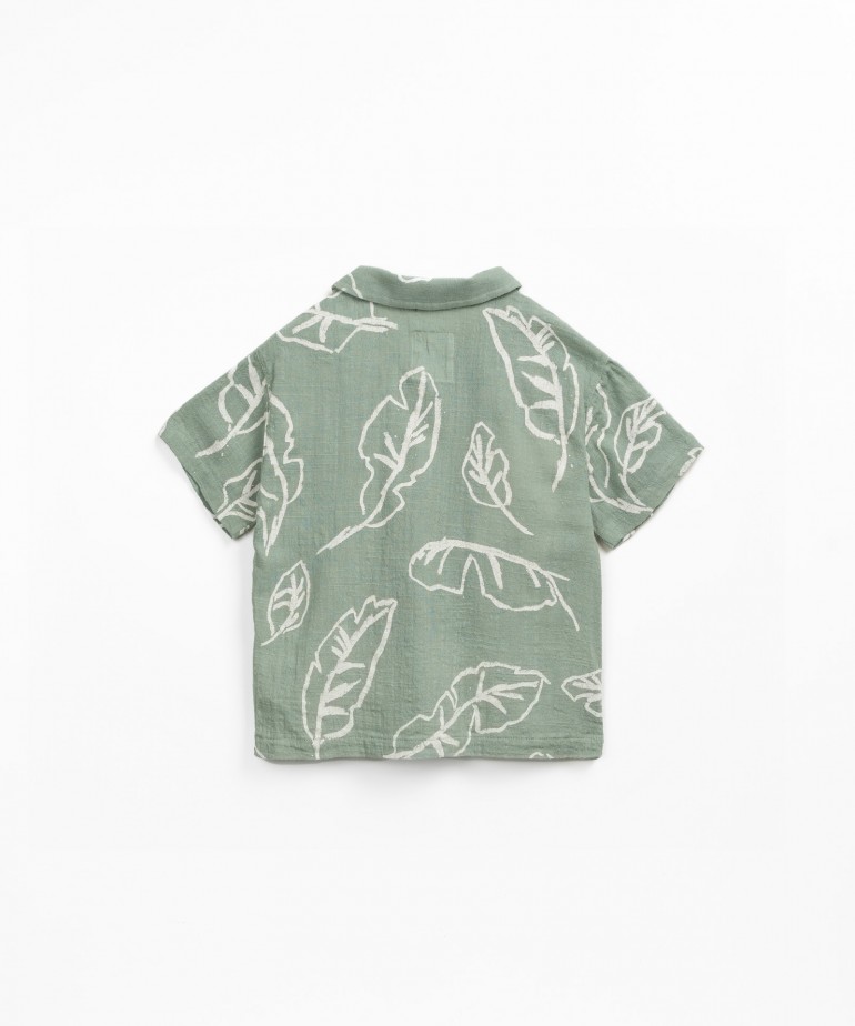 Camisa de tecido em algodo orgnico com estampado