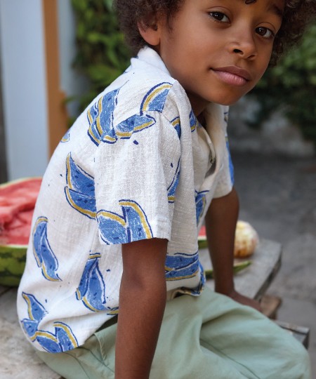 Camisa de tejido de algod�n org�nico con estampado