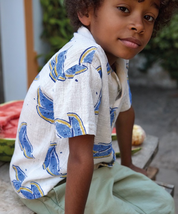 Camisa de tejido de algodón orgánico con estampado