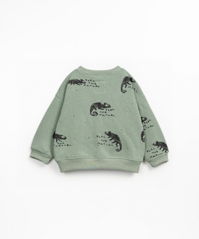 Felpa in misto cotone con fibre riciclate