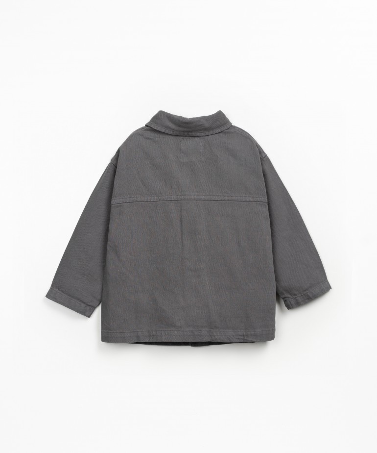 Casaco de sarja em algodo