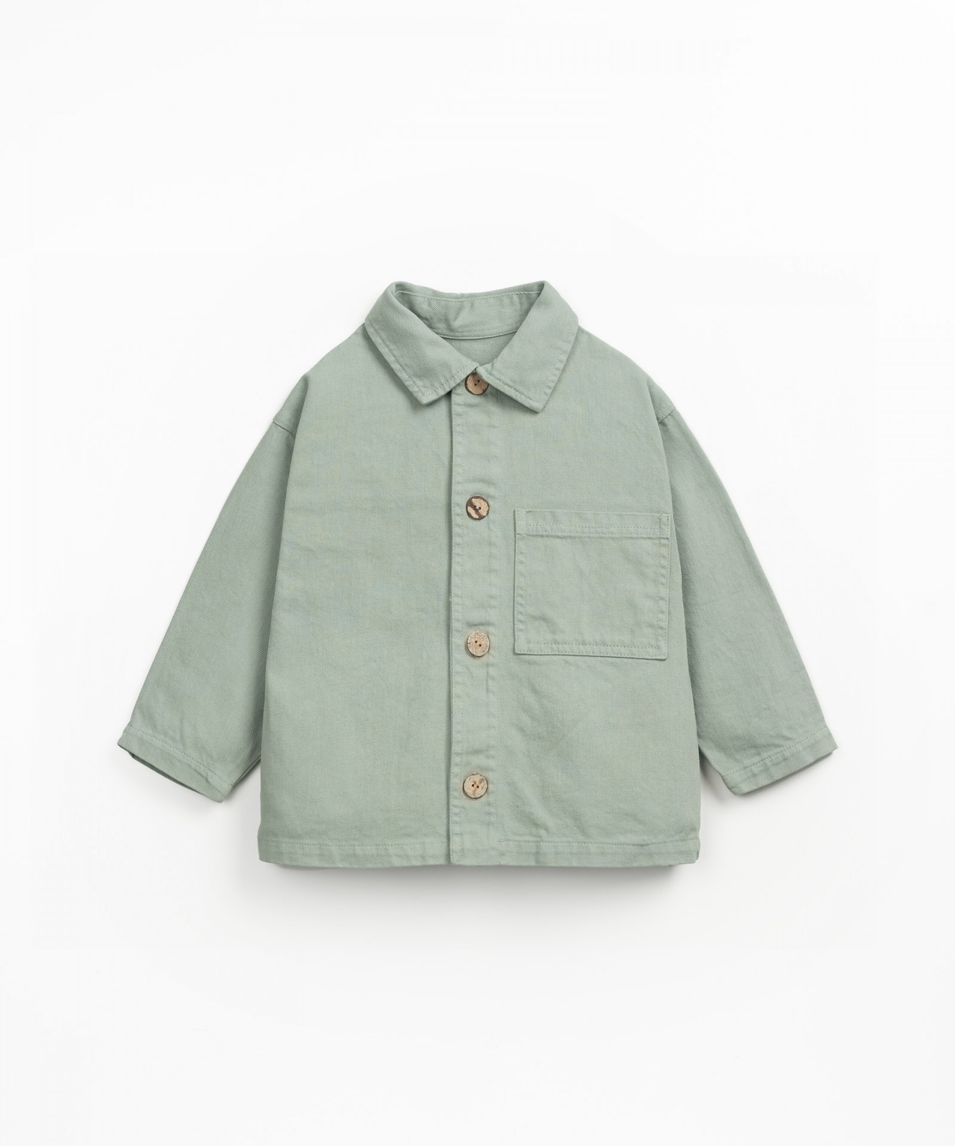 Chaqueta de sarga de algodn con botones de coco