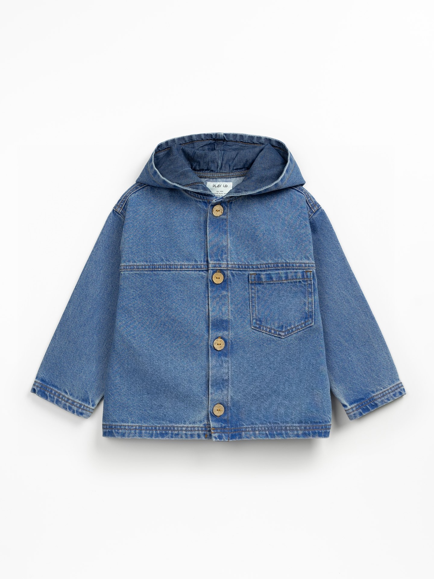 Casaco de ganga com capucho