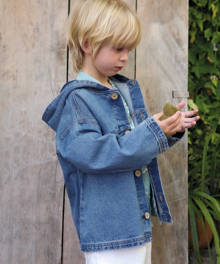 Giacca di jeans con cappuccio
