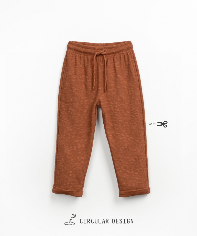 Organic cotton trousers with ribbed texture