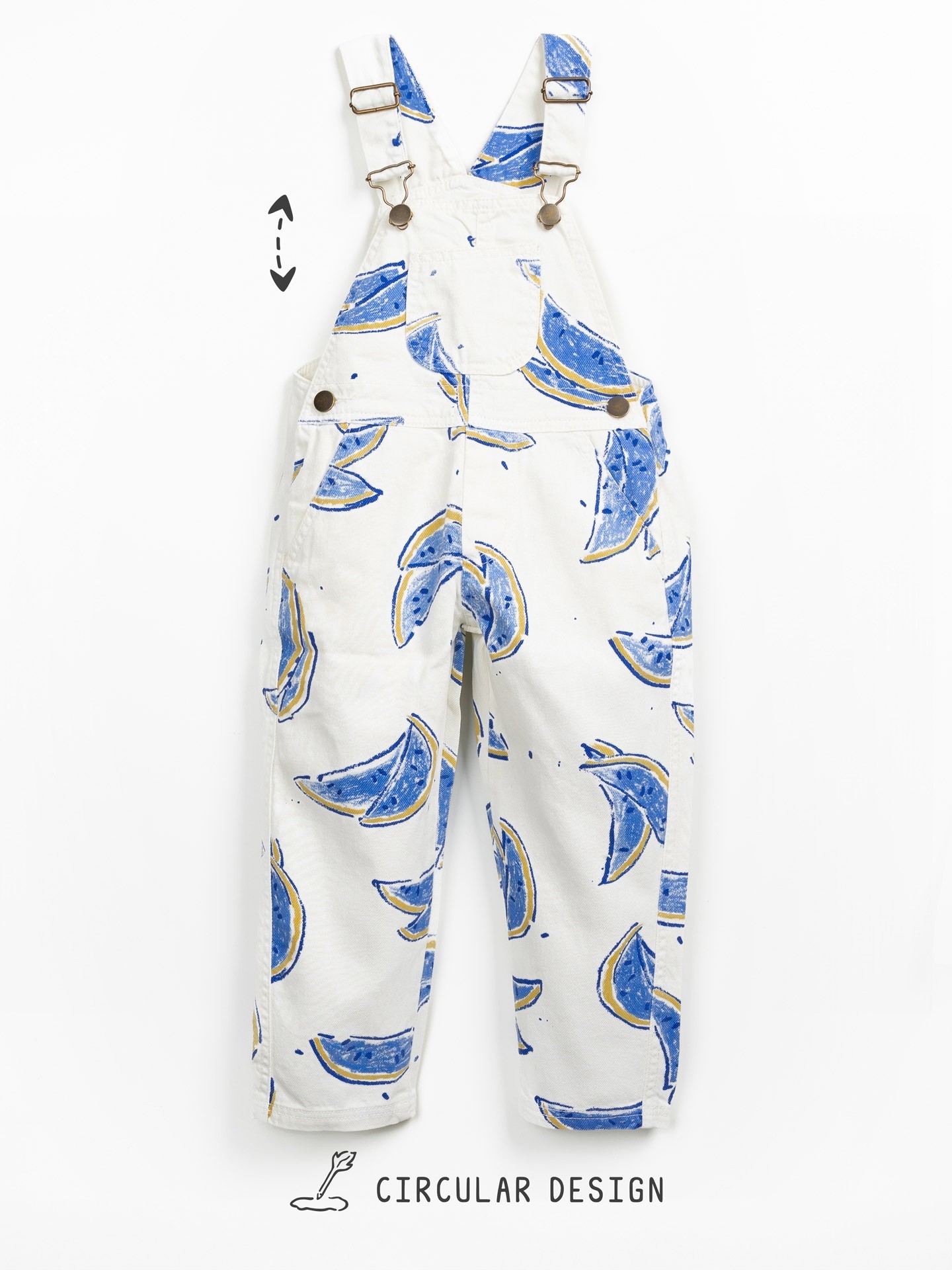 Tuta stampata con spalline regolabili