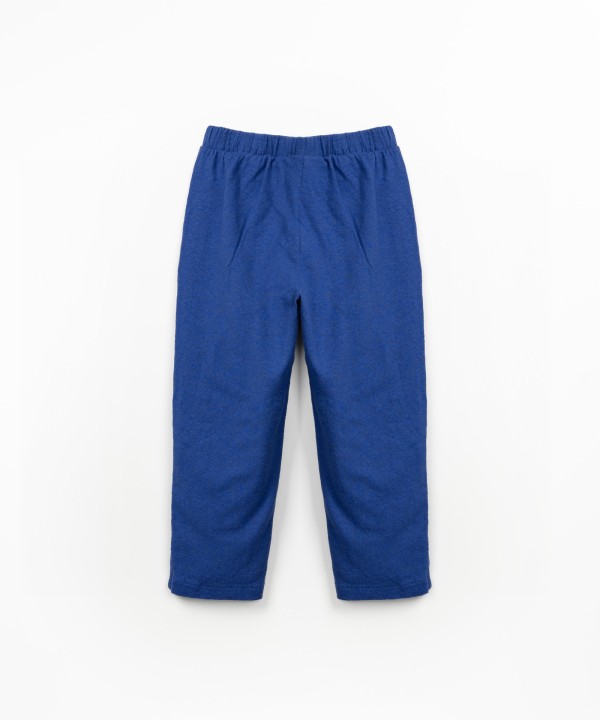 Trousers in knit and fabric blend with pockets