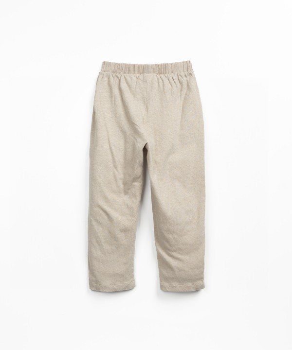 Trousers in knit and fabric blend with pockets