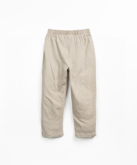 Trousers in knit and fabric blend with pockets