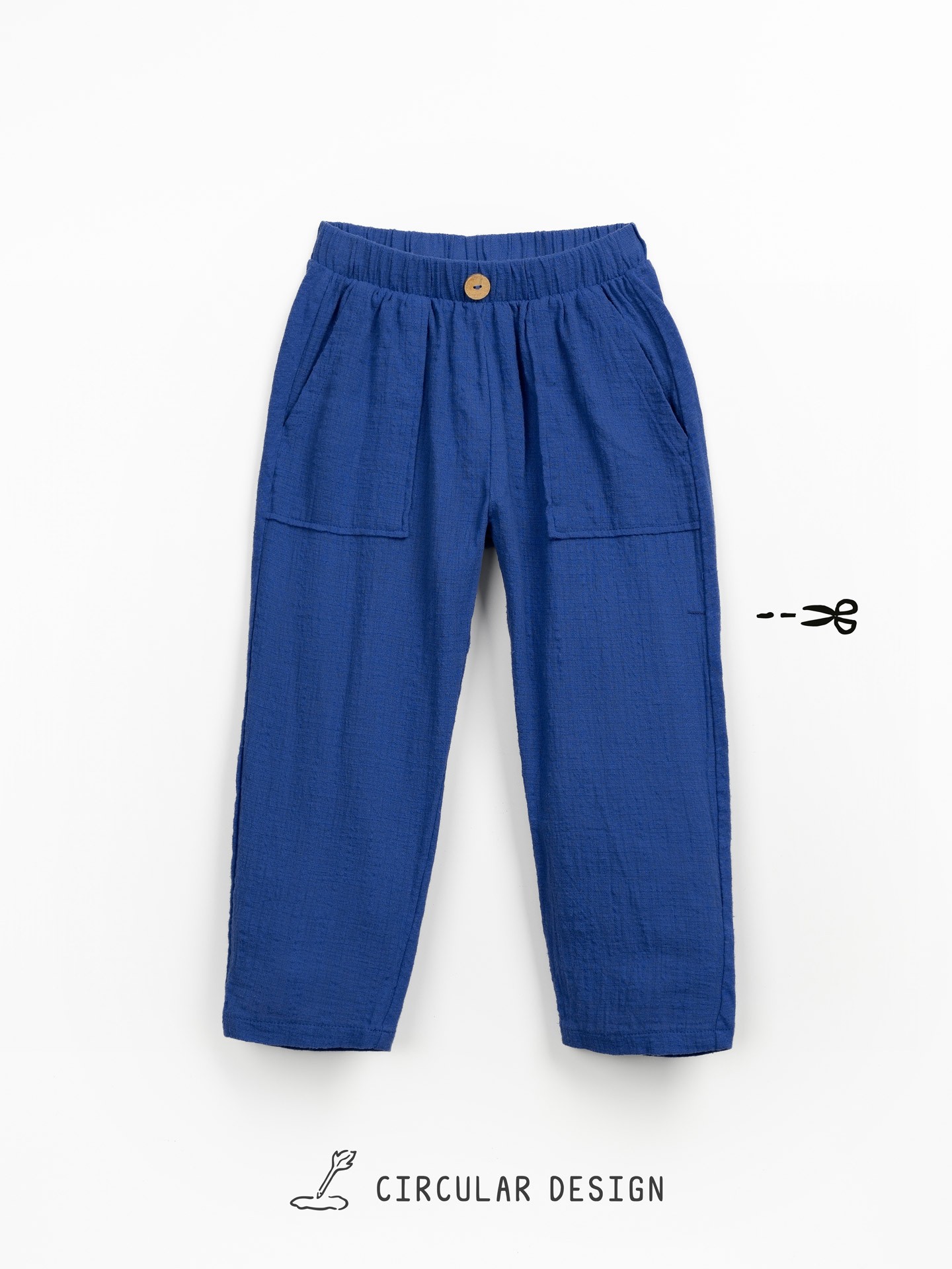 Trousers in knit and fabric blend with pockets
