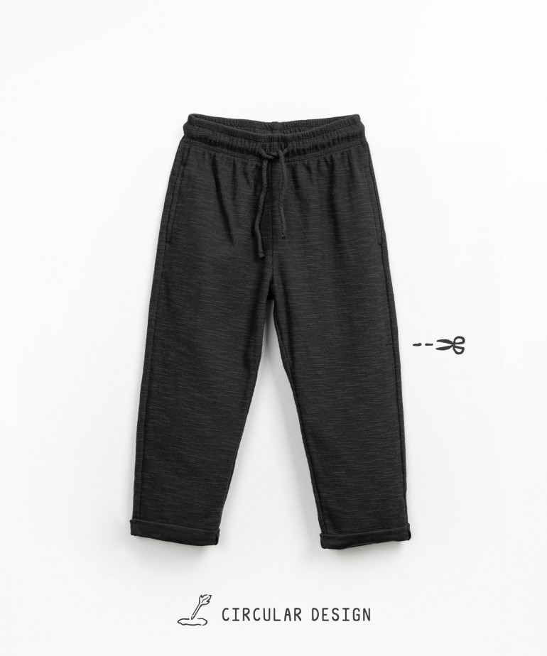 Organic cotton trousers with ribbed texture