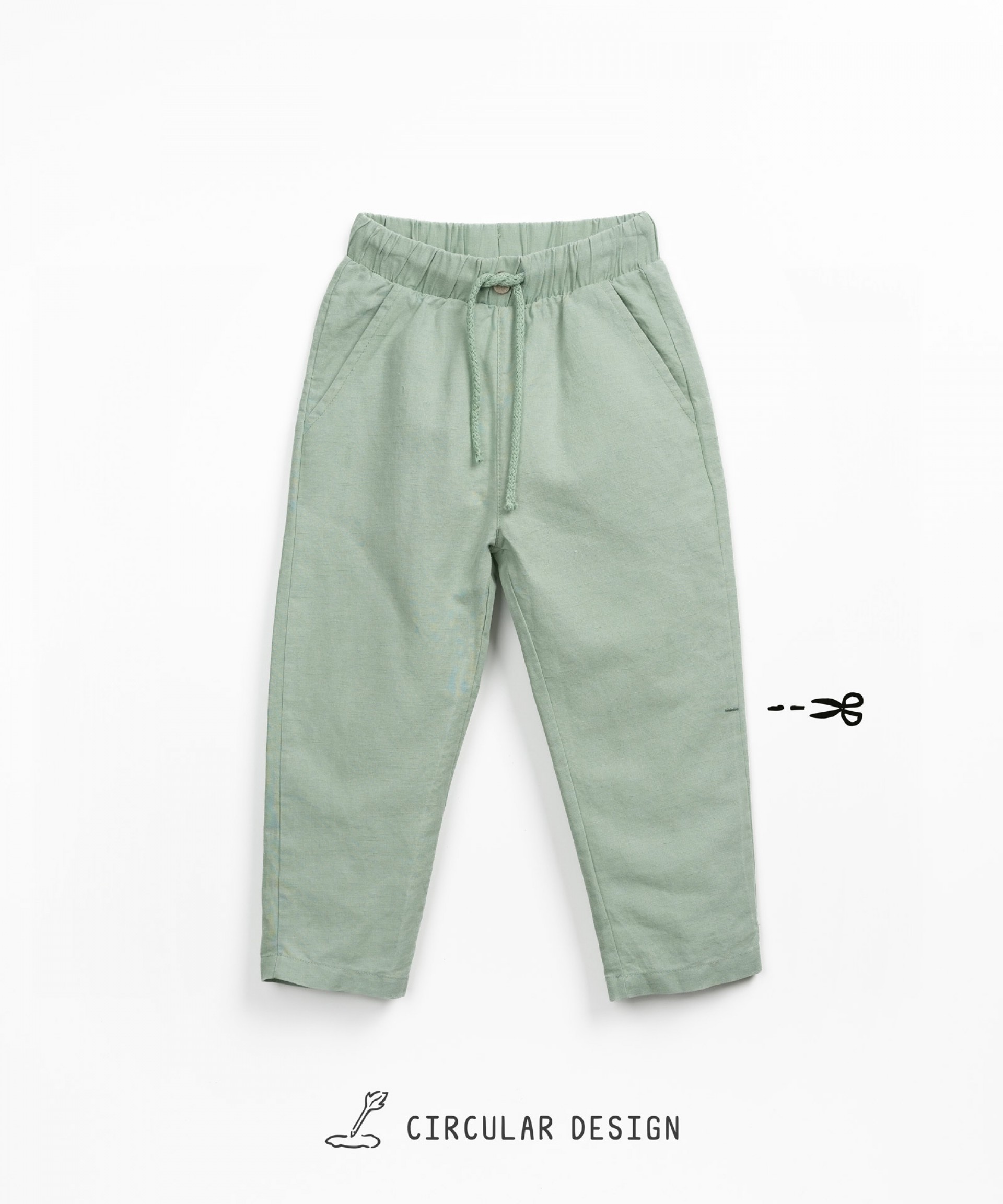 Linen and organic cotton trousers with pockets